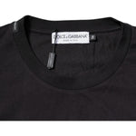 Dolce & Gabbana Black Logo Print Cotton Crew Neck T-shirt