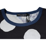 Dolce & Gabbana Black White Printed Cotton Crew Neck T-shirt