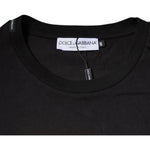 Dolce & Gabbana Black Logo Print Cotton Crew Neck T-shirt