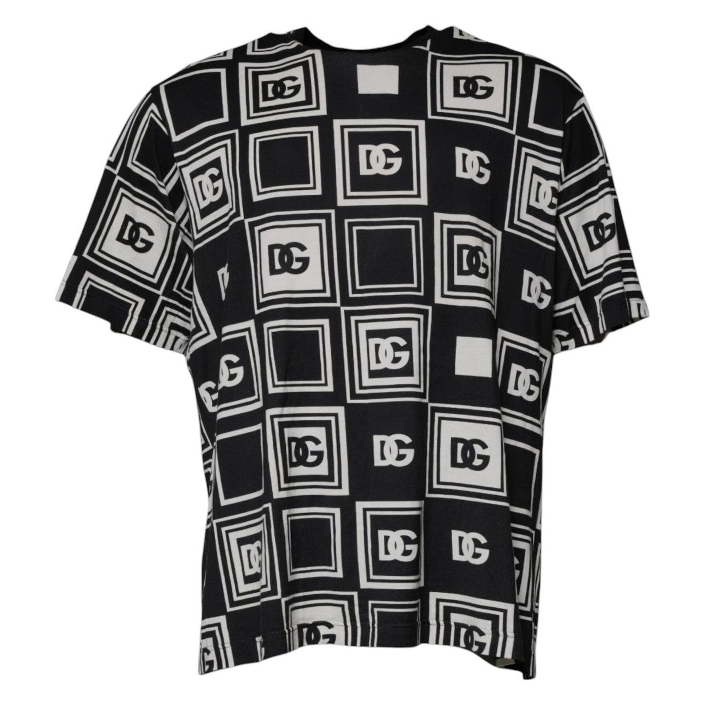 Dolce & Gabbana Black Logo Monogram Cotton Crew Neck T-shirt