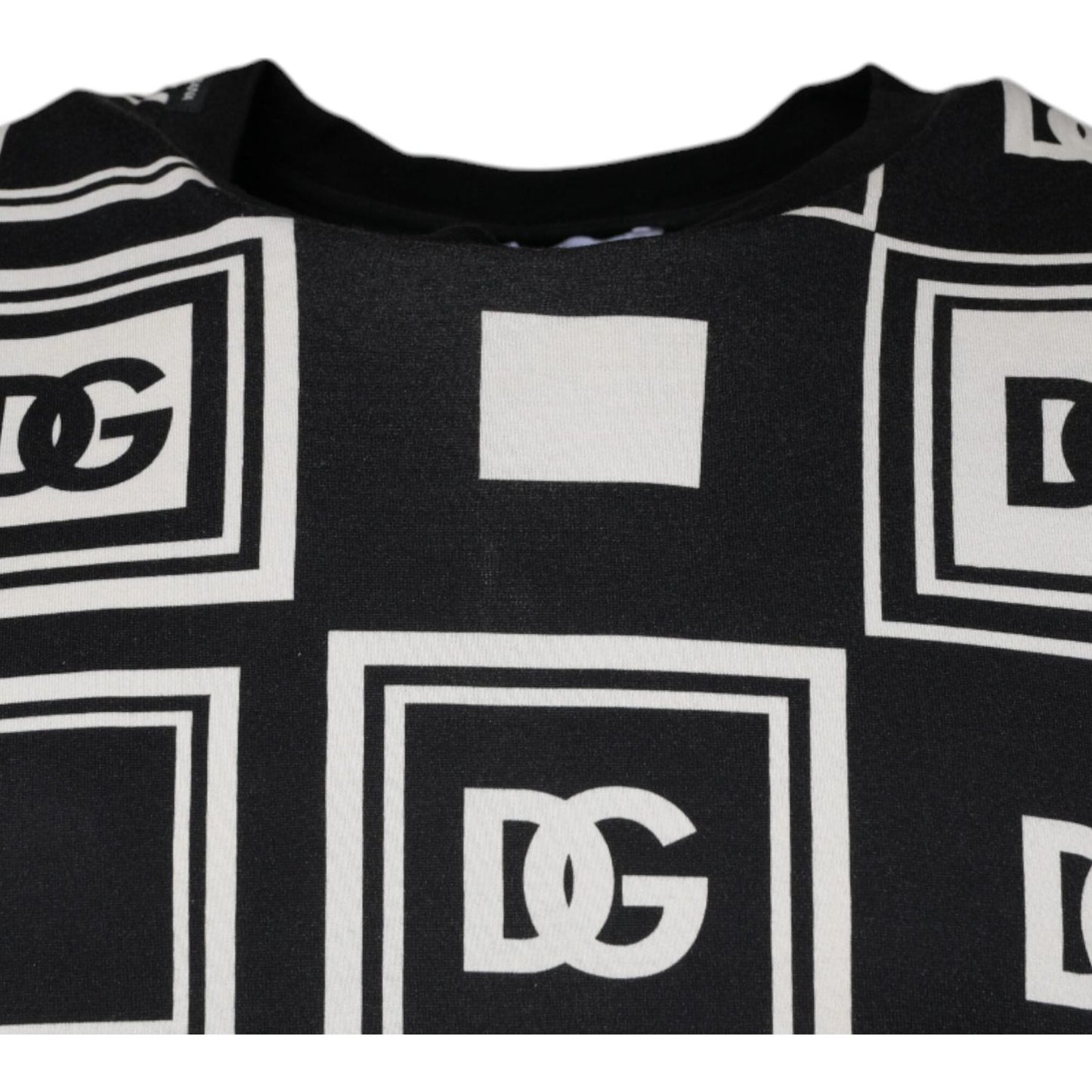 Dolce & Gabbana Black Logo Monogram Cotton Crew Neck T-shirt