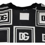 Dolce & Gabbana Black Logo Monogram Cotton Crew Neck T-shirt