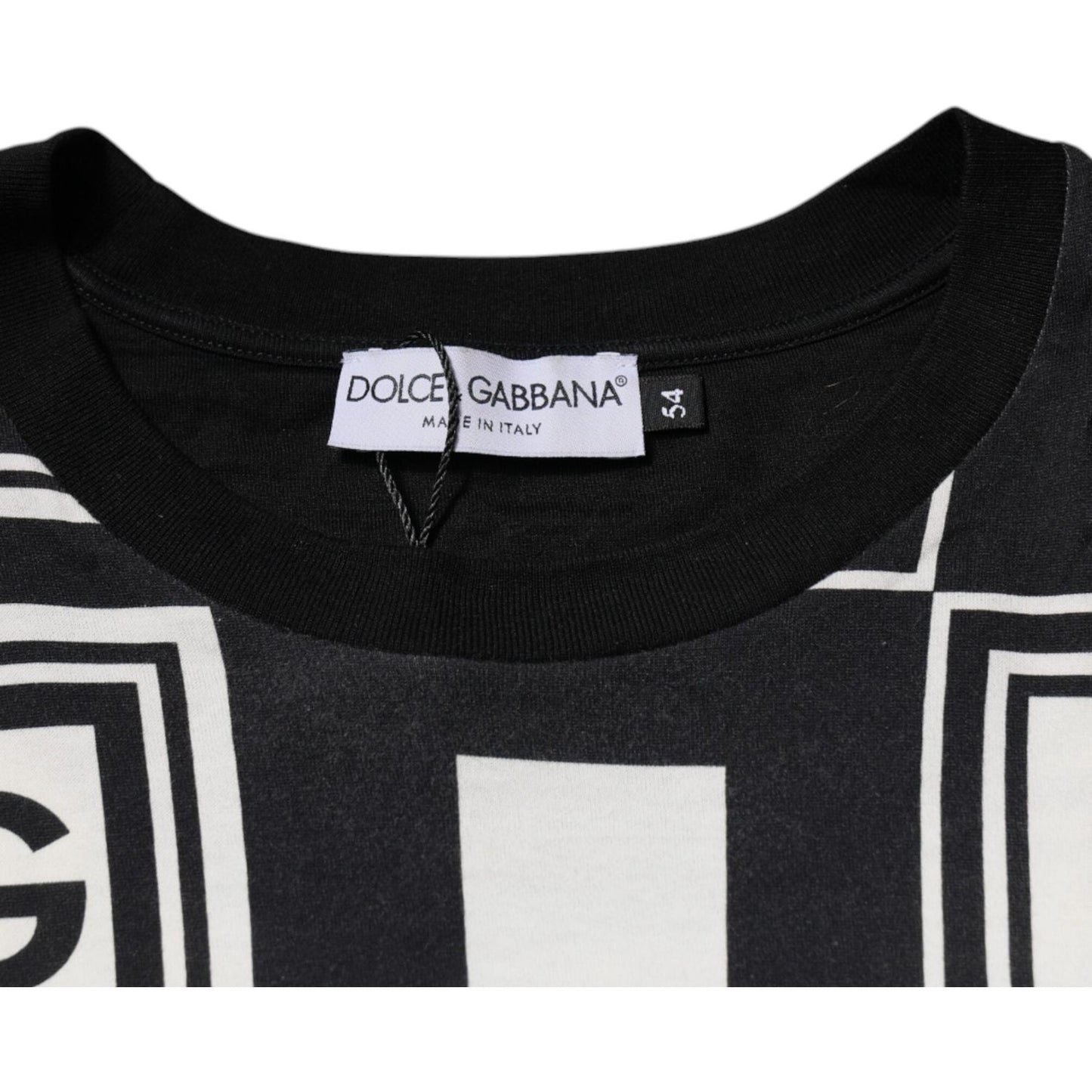 Dolce & Gabbana Black Logo Monogram Cotton Crew Neck T-shirt