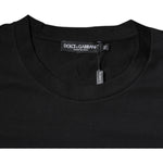 Dolce & Gabbana Black DG Logo Print Cotton Crew Neck T-shirt