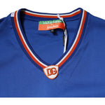 Dolce & Gabbana Blue Logo V-neck Short Sleeve T-shirt