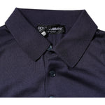 Dolce & Gabbana Blue Silk Collared Short Sleeves Polo T-shirt