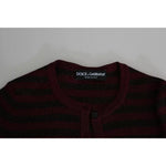 Dolce & Gabbana Black Red Striped Womens Cardigan Sweater TSH5685-36