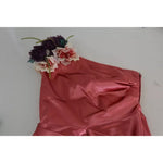 Dolce & Gabbana Pink Draped Midi Flower Applique Dress DR28030-46