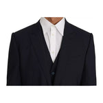 Dolce & Gabbana Blue Wool MARTINI Blazer Vest 2 Piece