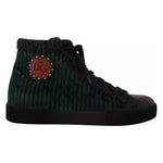 Dolce & Gabbana Green Corduroy High Tops Sneakers Mens Casual Shoes MV4458-42