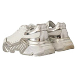 Dolce & Gabbana White Silver Leather Daymaster Sneakers Shoes