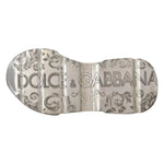 Dolce & Gabbana White Silver Leather Daymaster Sneakers Shoes