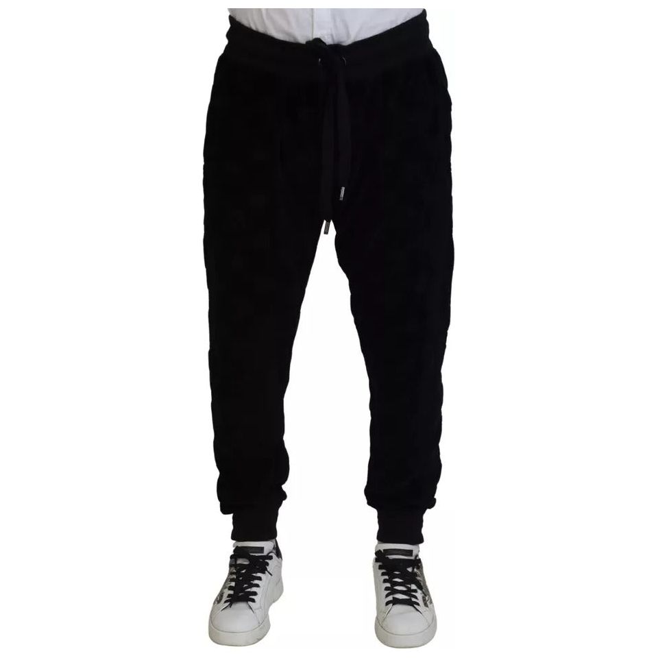 Dolce & Gabbana Black Cotton Skinny Jogger Sweatpants Pants