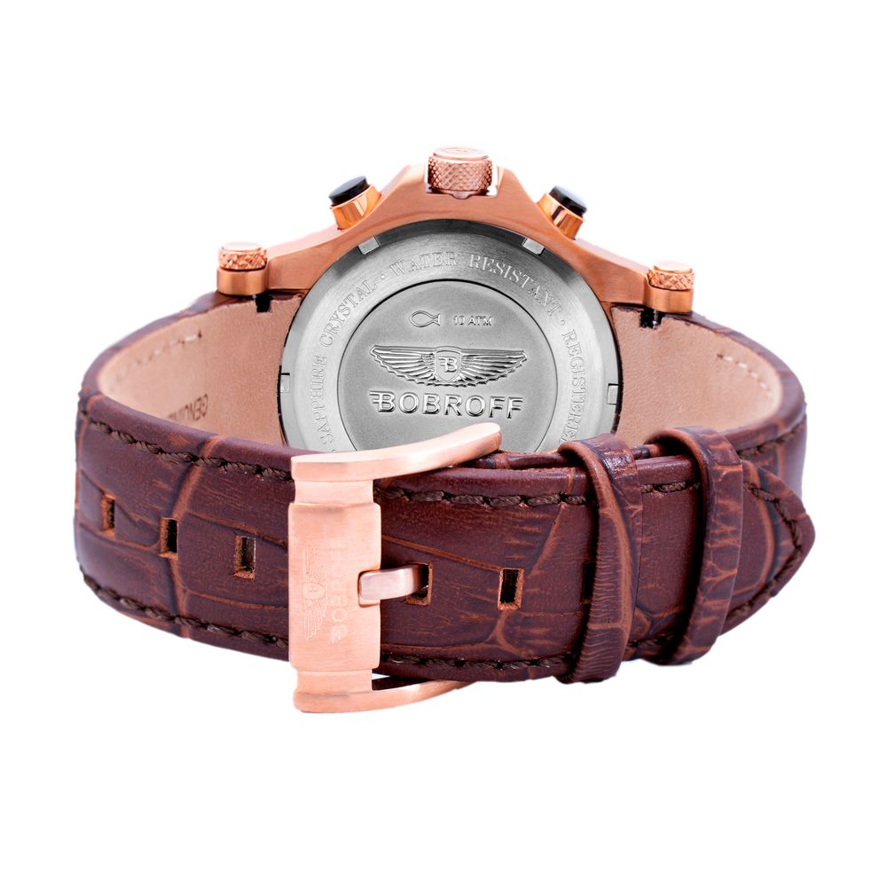 Bobroff Brown Leather Dress Watch