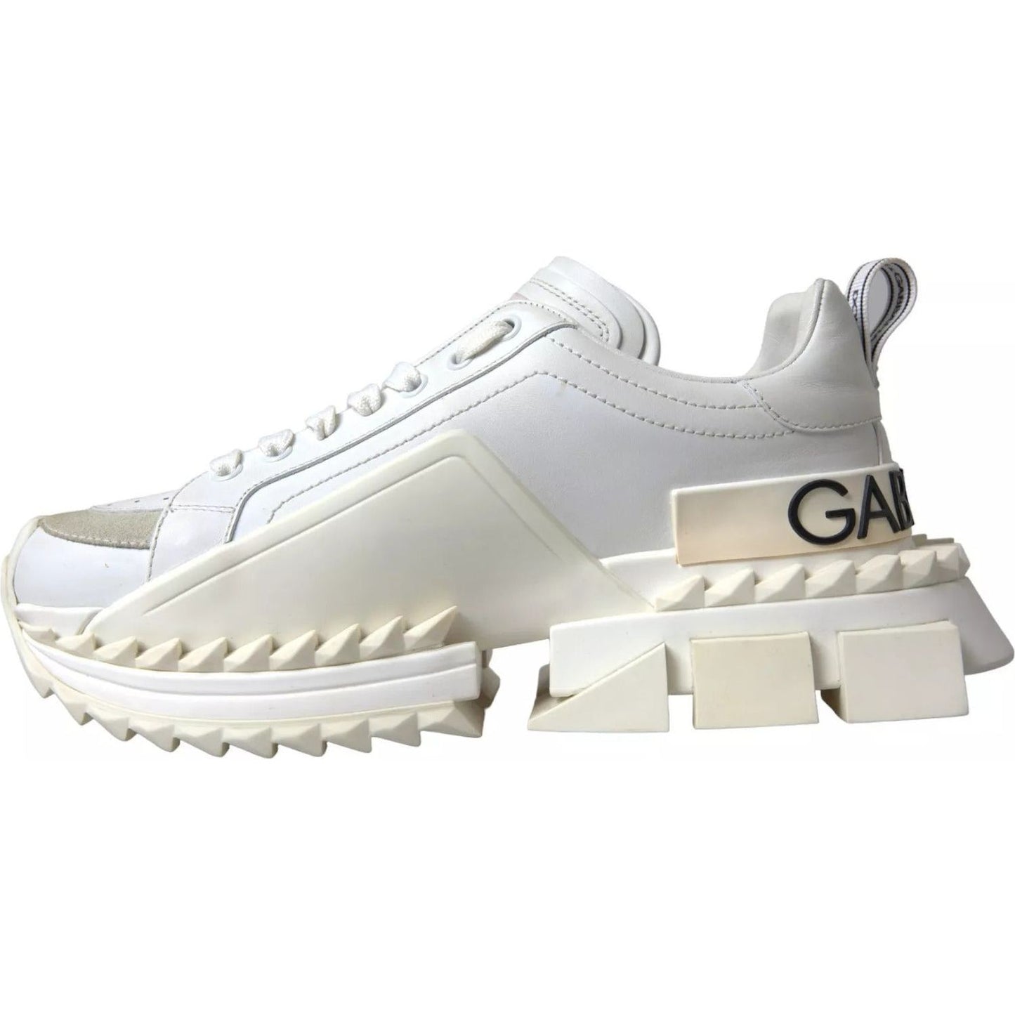 Dolce & Gabbana White Leather Super Queen Women Sneakers