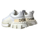 Dolce & Gabbana White Leather Super Queen Women Sneakers