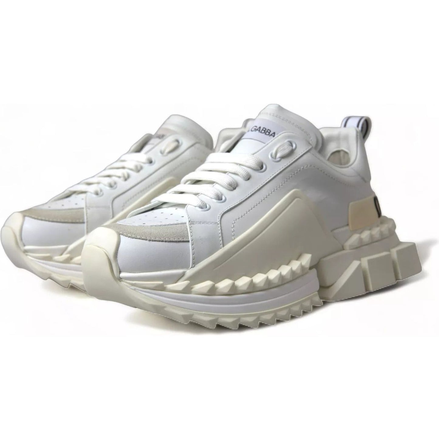 Dolce & Gabbana White Leather Super Queen Women Sneakers