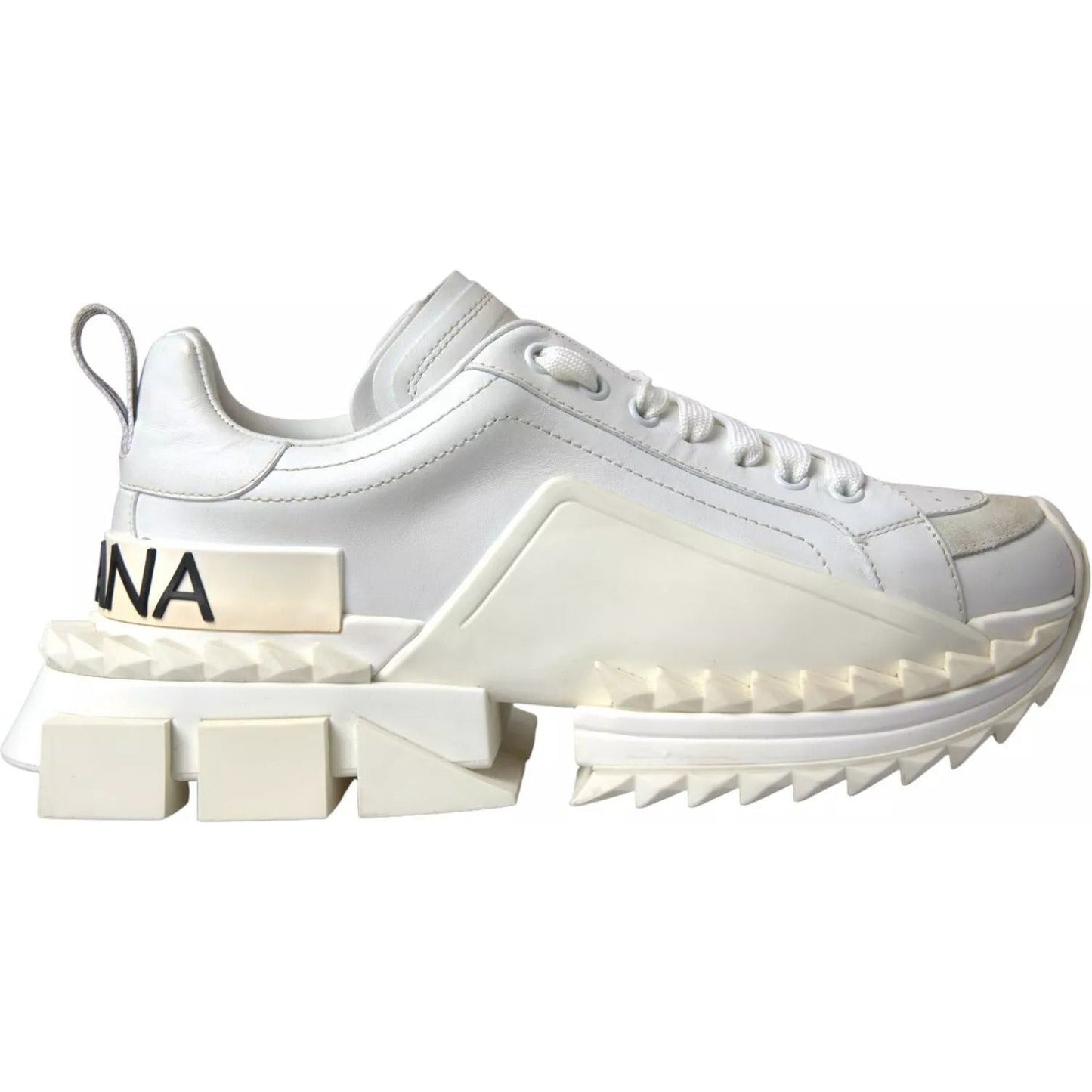 Dolce & Gabbana White Leather Super Queen Women Sneakers
