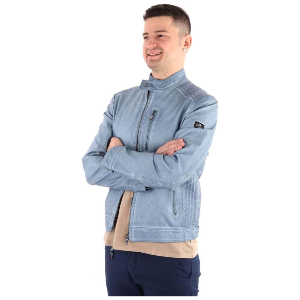 Yes Zee Light Blue Polyethylene Men Jacket
