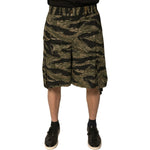 Dolce & Gabbana Black Gold Patterned Cotton Bermuda Shorts PAN75649-50