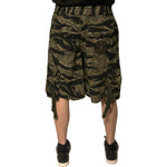 Dolce & Gabbana Black Gold Patterned Cotton Bermuda Shorts PAN75649-50