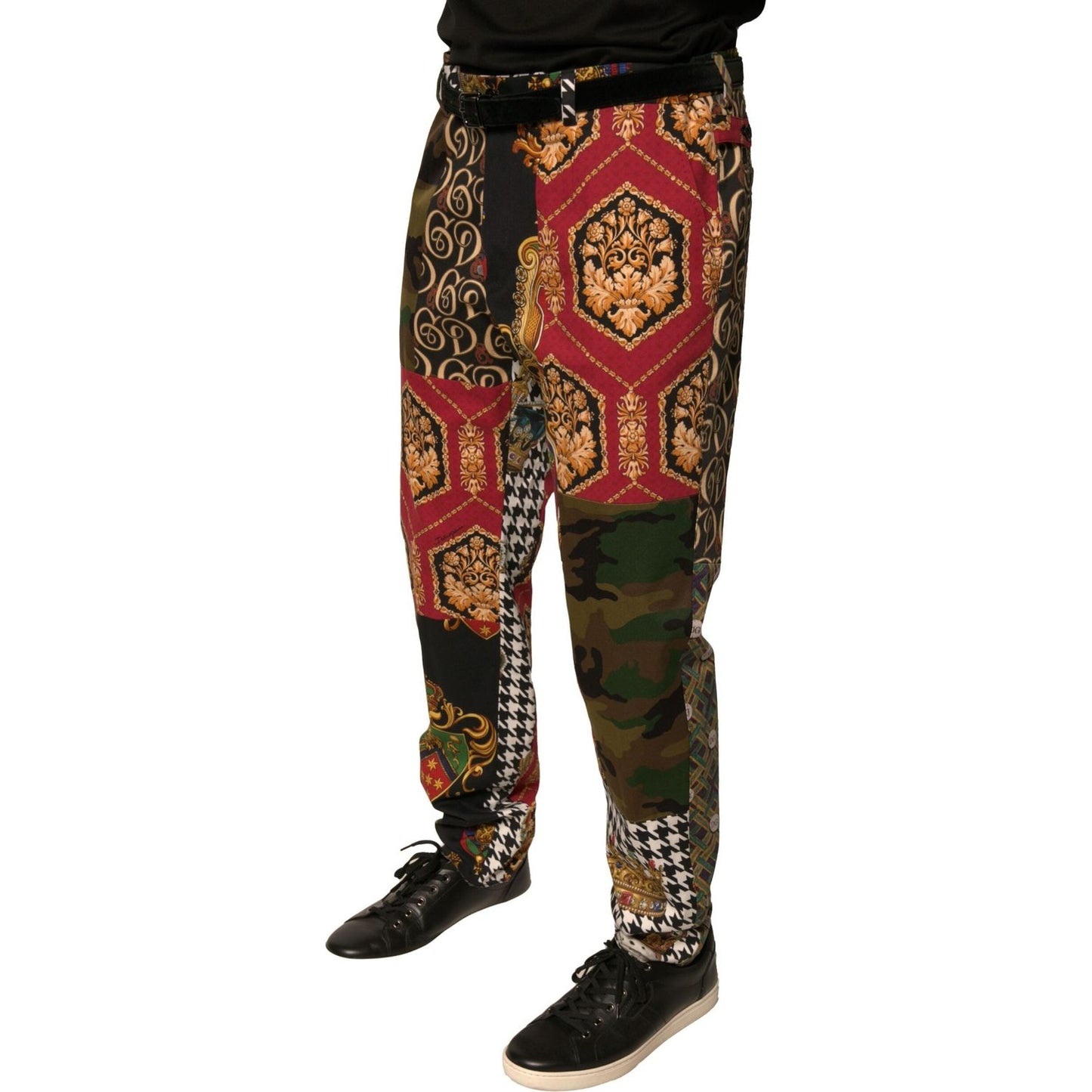 Dolce & Gabbana Multicolor Patchwork Men Dress Pants PAN75674-46