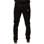 Dolce & Gabbana Black Logo Cotton Stretch Skinny Denim Jeans