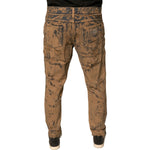 Dolce & Gabbana Brown Tattered Cotton Skinny Denim Jeans