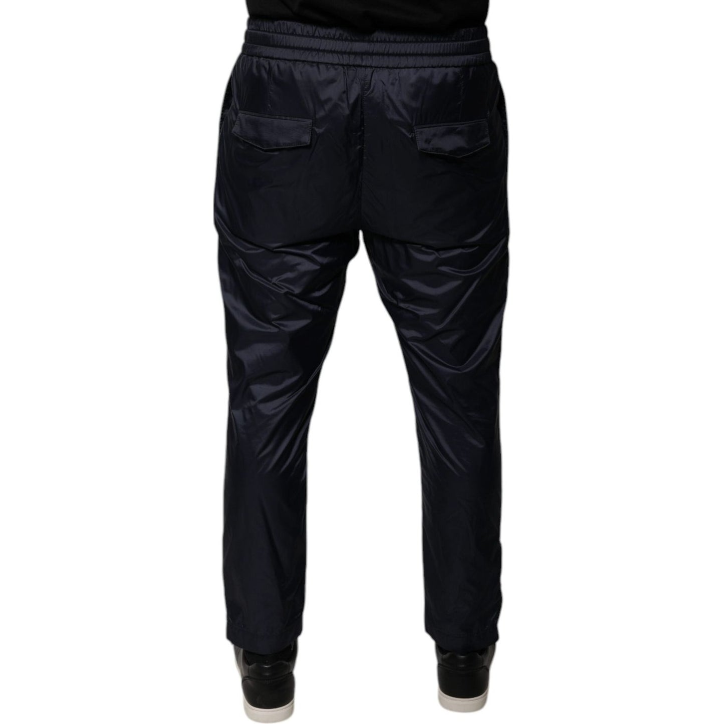 Dolce & Gabbana Dark Blue Cotton Skinny Sweatpants Pants
