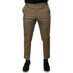 Dolce & Gabbana Brown Logo Men Casual Tapered Pants