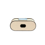 Dolce & Gabbana White Leather Metal Logo Plaque Holder Airpods Case