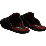 Dolce & Gabbana Black Viscose Velvet Slides Flat Slipper Shoes MV6701-40