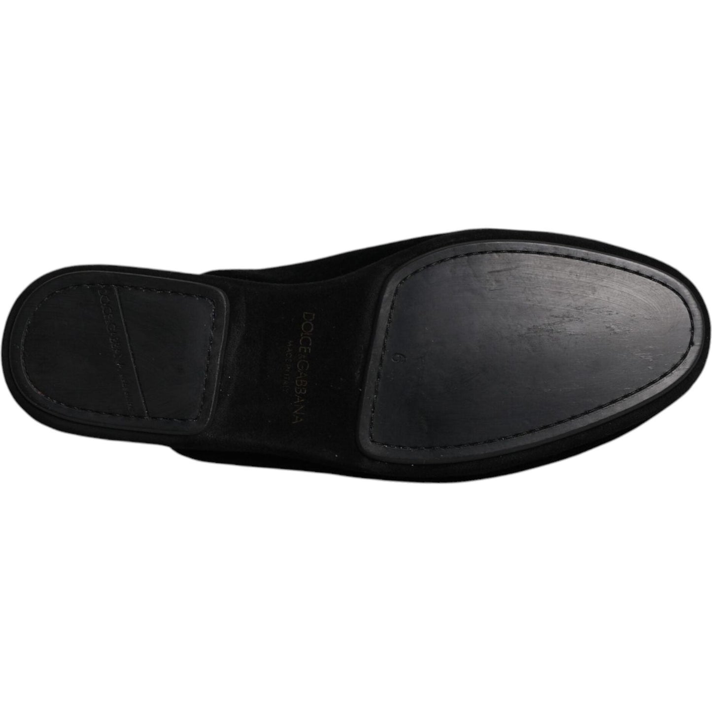 Dolce & Gabbana Black Viscose Velvet Slides Flat Slipper Shoes MV6701-40