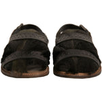 Dolce & Gabbana Green Gazelle Hair Leather Flats Sandals Shoes