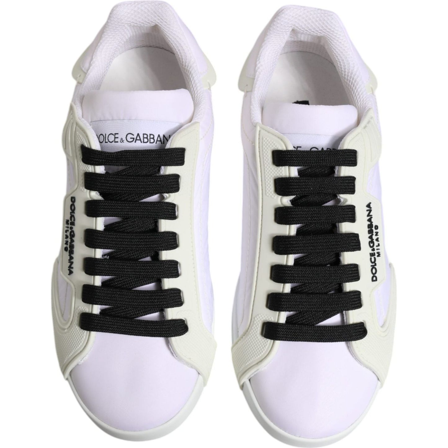 Dolce & Gabbana White Nylon Leather Low Top Sneakers Shoes MV6654-39
