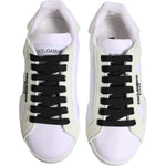 Dolce & Gabbana White Nylon Leather Low Top Sneakers Shoes MV6654-39