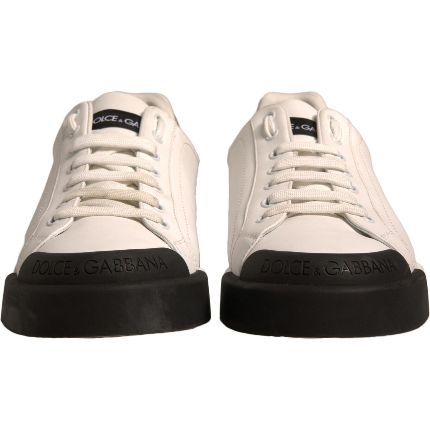 Dolce & Gabbana White Leather Logo Portofino Sneakers Shoes MV6912-39.5
