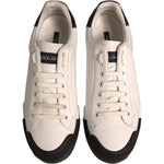 Dolce & Gabbana White Leather Logo Portofino Sneakers Shoes MV6912-39.5