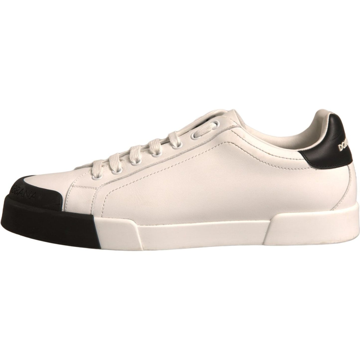 Dolce & Gabbana White Leather Logo Portofino Sneakers Shoes MV6912-39.5