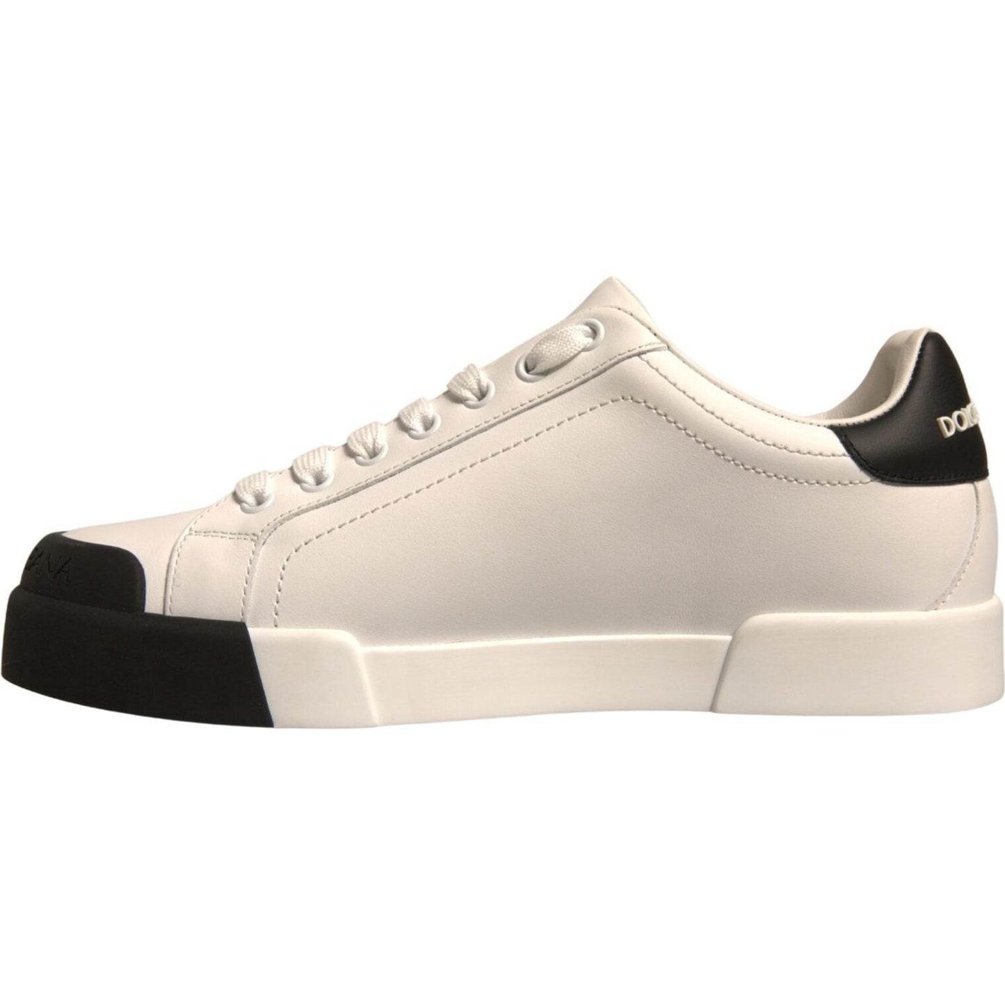 Dolce & Gabbana White Leather Logo Portofino Sneakers Shoes MV6913-40