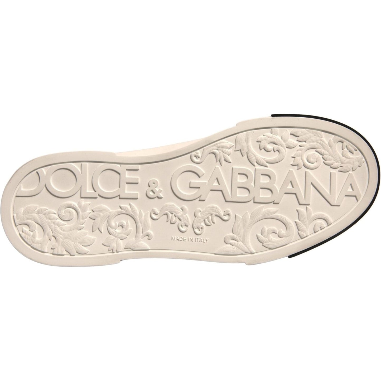 Dolce & Gabbana White Leather Logo Portofino Sneakers Shoes MV6913-40
