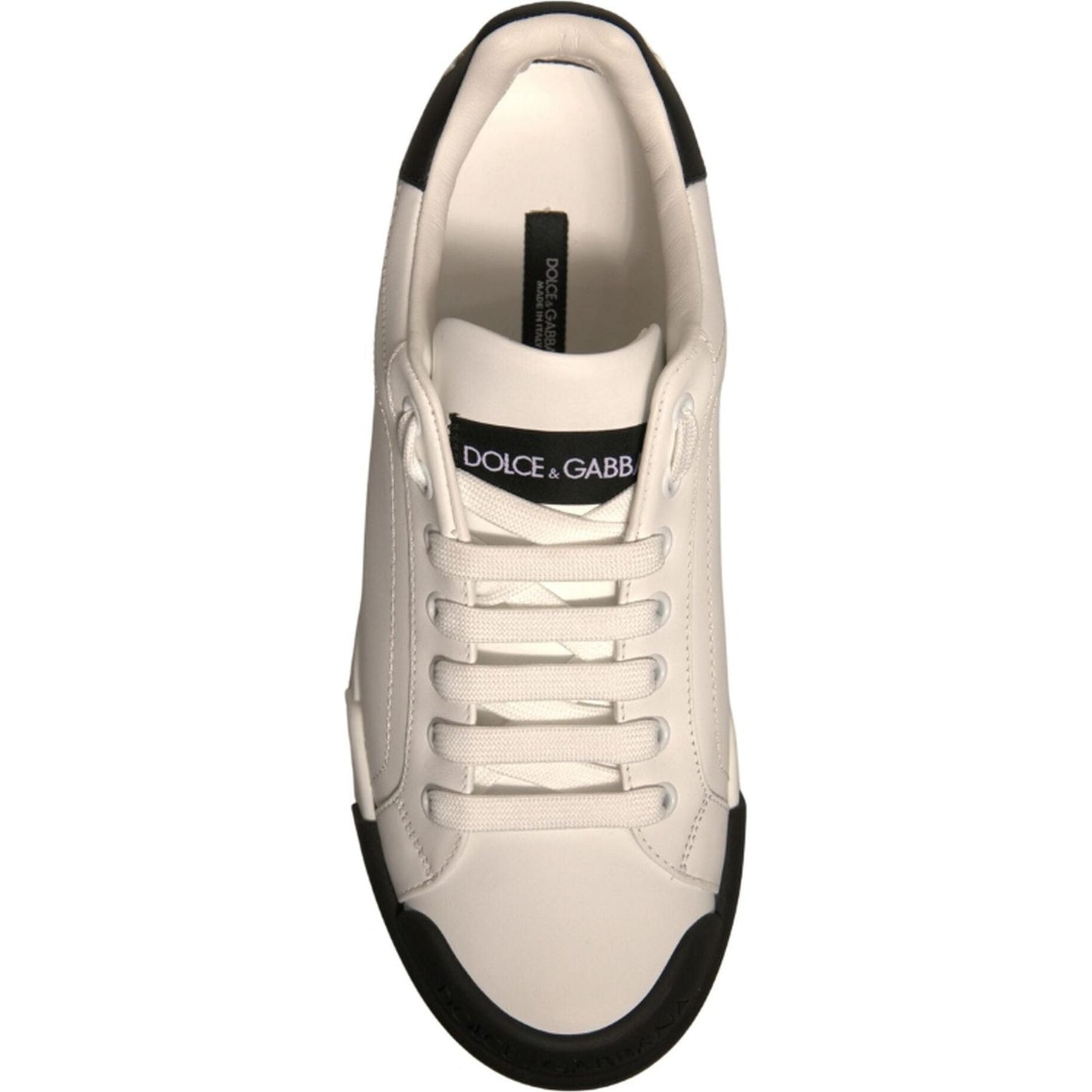 Dolce & Gabbana White Leather Logo Portofino Sneakers Shoes MV6913-40