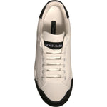 Dolce & Gabbana White Leather Logo Portofino Sneakers Shoes MV6913-40