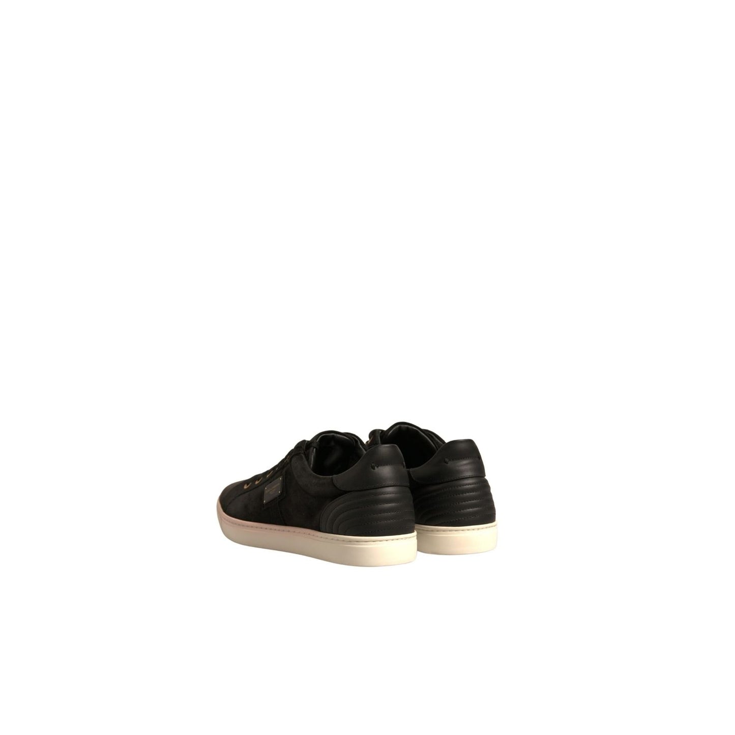Dolce & Gabbana Black Logo Suede Leather Men Sneakers Shoes MV7020-39
