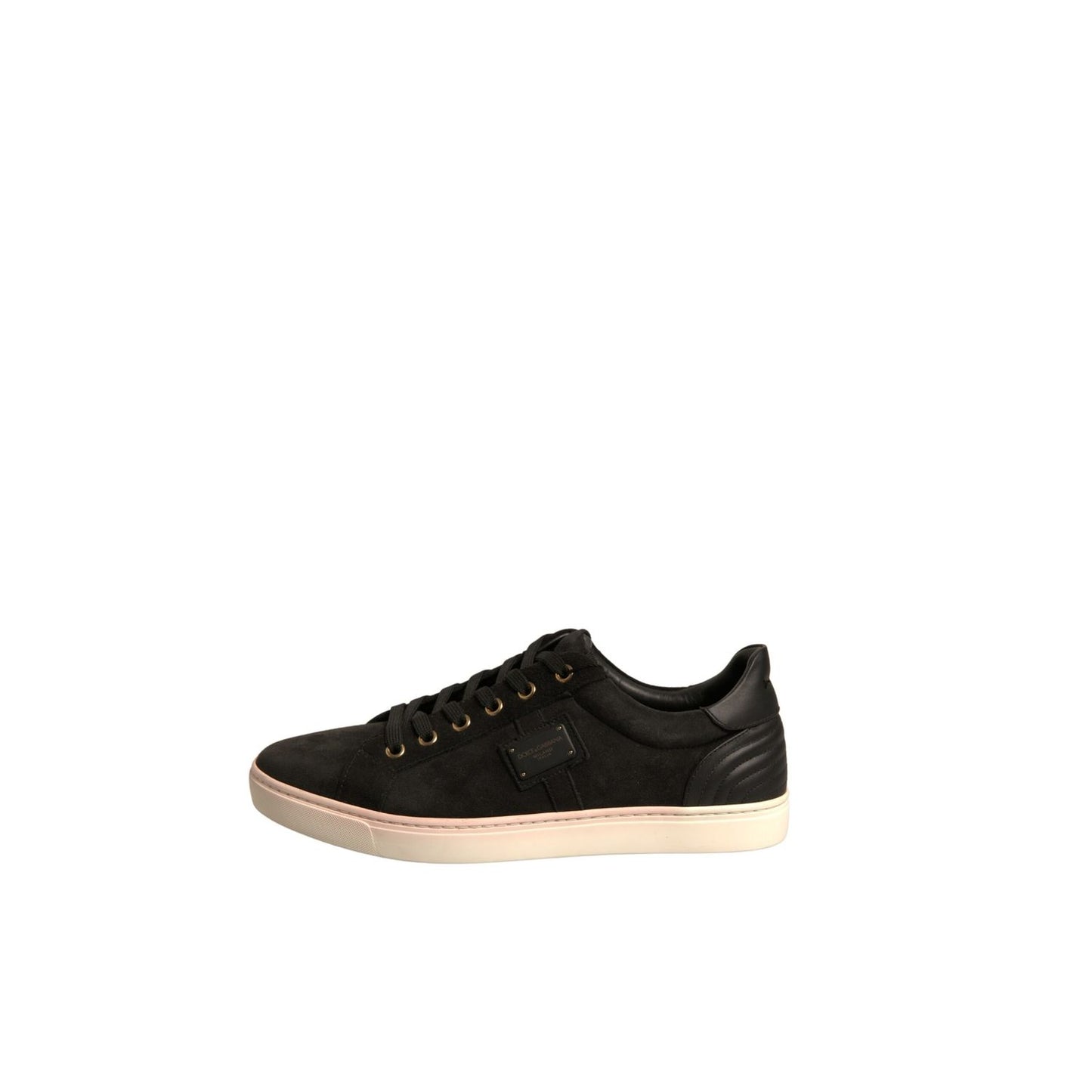 Dolce & Gabbana Black Logo Suede Leather Men Sneakers Shoes MV7020-39