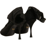 Dolce & Gabbana Black Silk Mesh Sock Style Heels Boots Shoes LA12313-38
