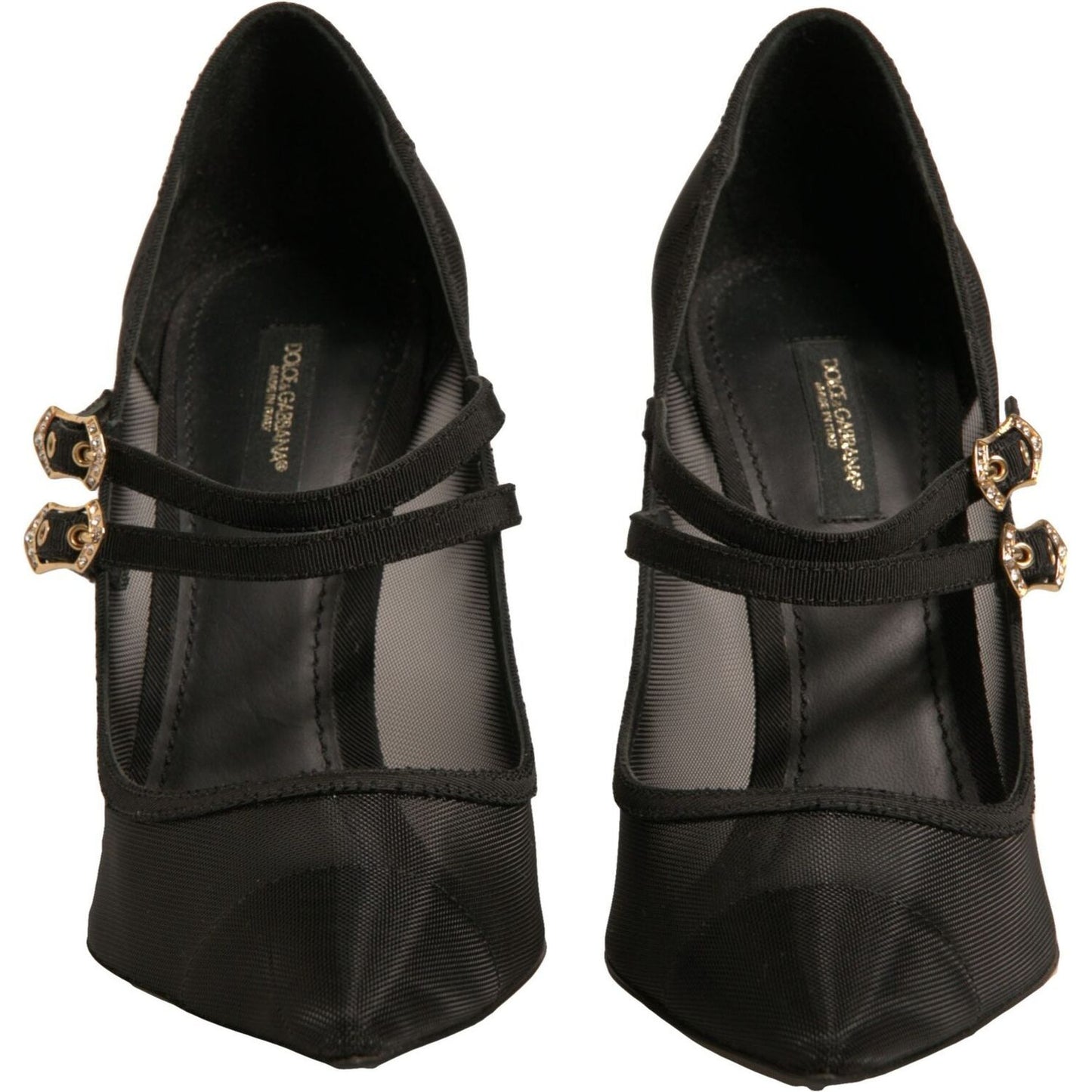Dolce & Gabbana Black Mesh Mary Jane High Heels Pumps Shoes LA12335-40