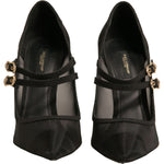 Dolce & Gabbana Black Mesh Mary Jane High Heels Pumps Shoes LA12335-40
