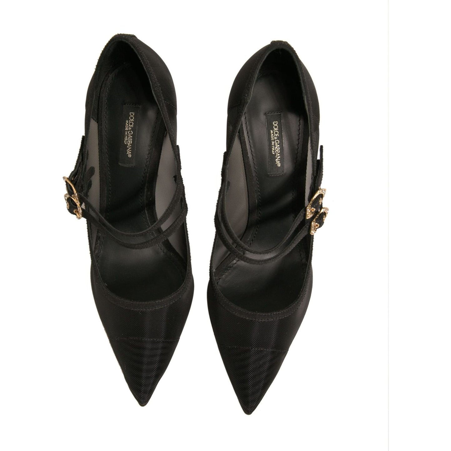 Dolce & Gabbana Black Mesh Mary Jane High Heels Pumps Shoes LA12335-40