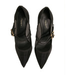 Dolce & Gabbana Black Mesh Mary Jane High Heels Pumps Shoes LA12335-40